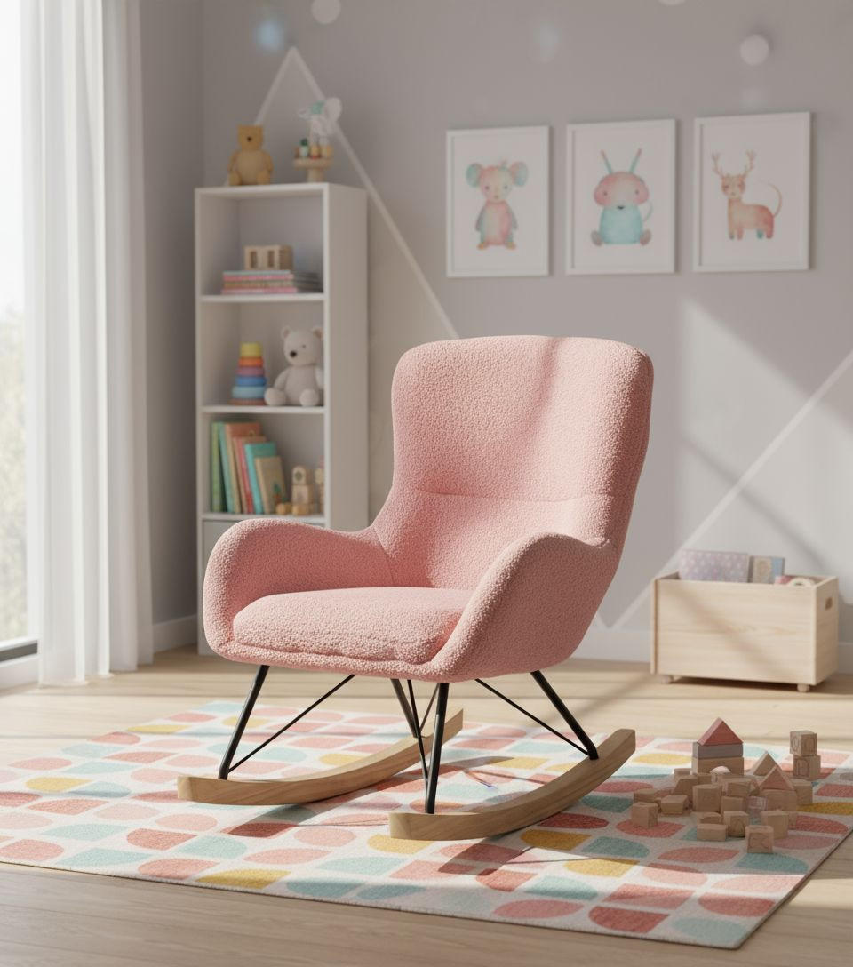 KINDER-SCHAUKELSTUHL - Pink, Basics, Holz/Textil (55/70/63cm) - Livetastic