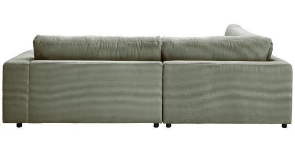 ECKSOFA Dunkelgrün Cord  - Dunkelgrün/Schwarz, Design, Kunststoff/Textil (224/265cm) - Hom`in