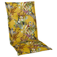 SESSELAUFLAGE Blume  - Blau/Gelb, Basics, Textil (48/4/118cm)