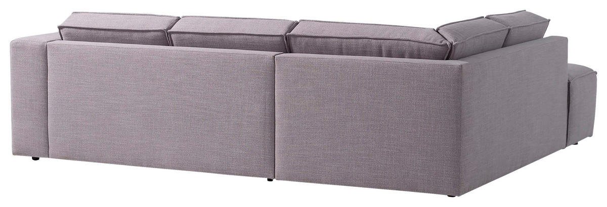 ECKSOFA Struktur Grau  - Schwarz/Grau, Modern, Kunststoff/Textil (220/275cm) - Trendmanufaktur