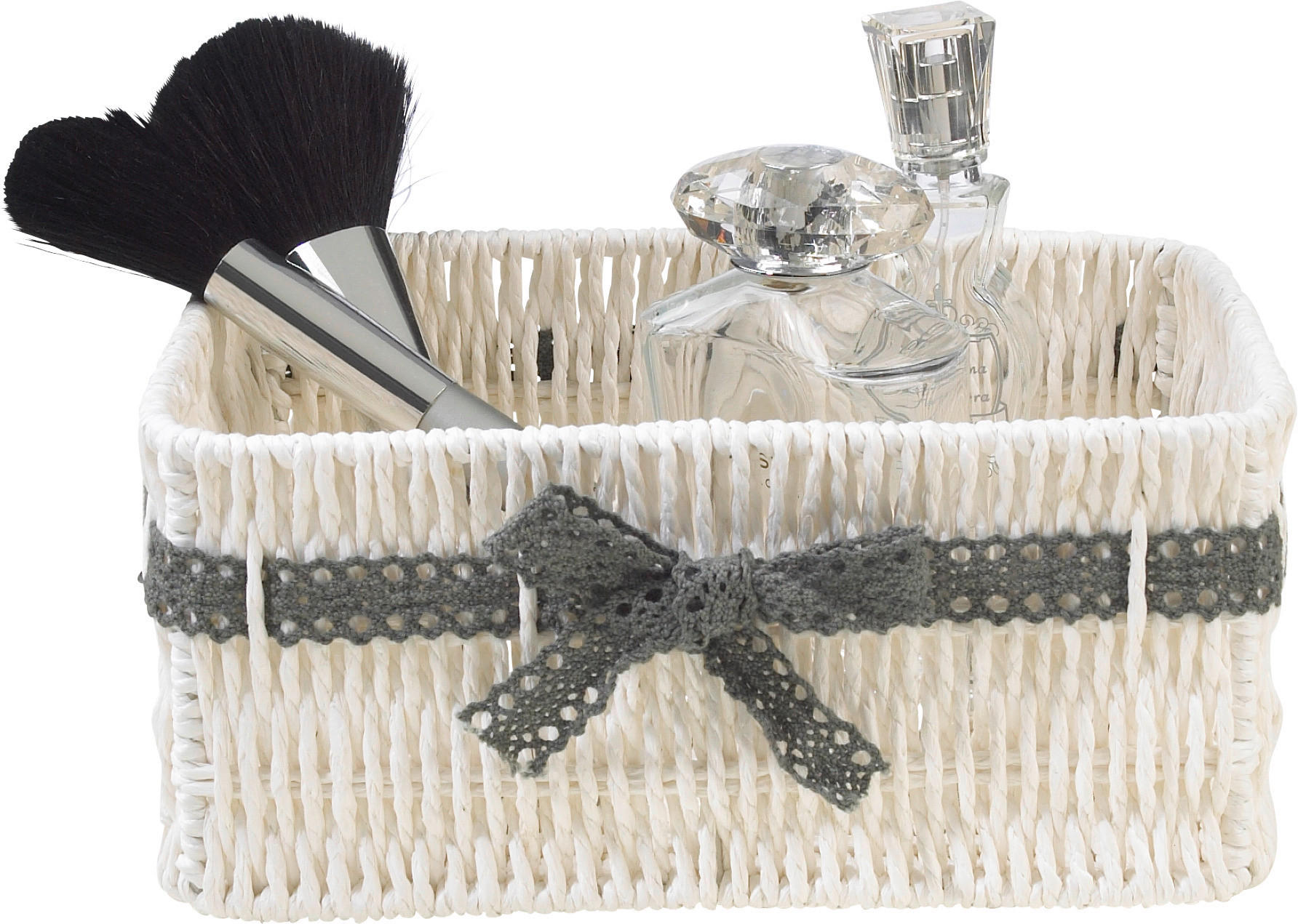 REGALKORB 22/16/10 cm  - Weiss/Grau, Basics, Papier (22/16/10cm) - Landscape