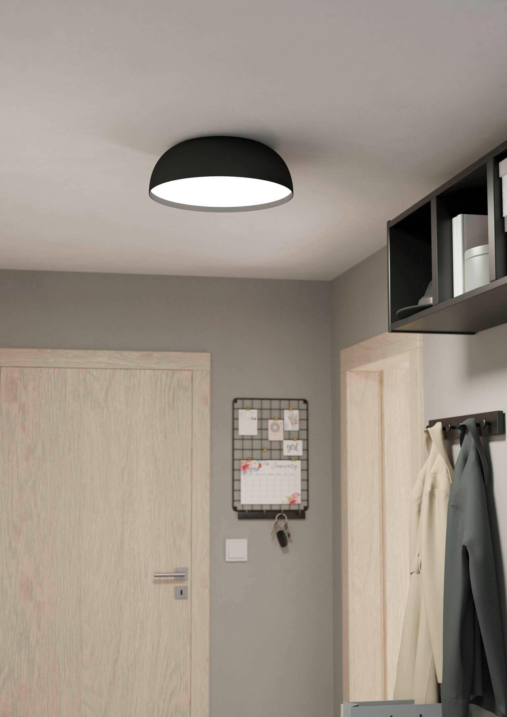 DECKENLEUCHTE Tollos-Z  Smart 40/13 cm   - Schwarz/Weiß, Design, Kunststoff/Metall (40/13cm) - Eglo