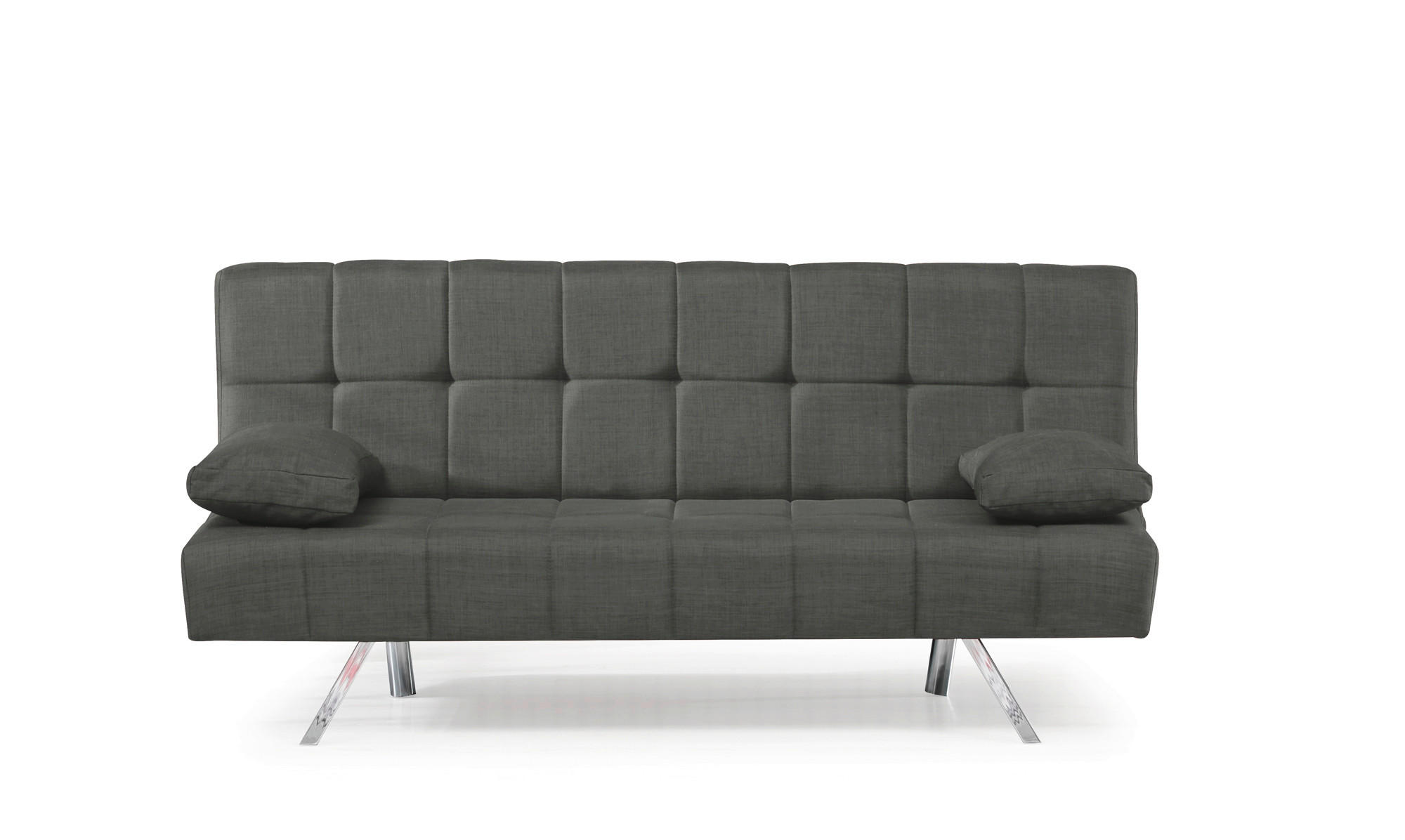 SCHLAFSOFA in Webstoff Grau  - Chromfarben/Grau, Design, Textil/Metall (183/87/82cm) - Livetastic