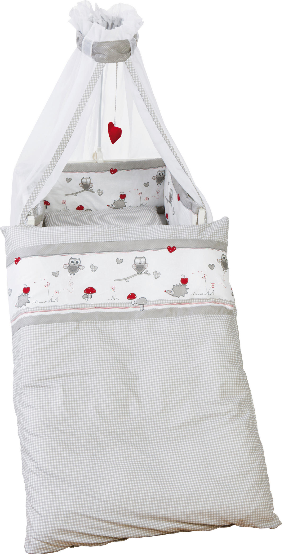 GITTERBETTSET - Weiß/Grau, Basics, Textil - Roba