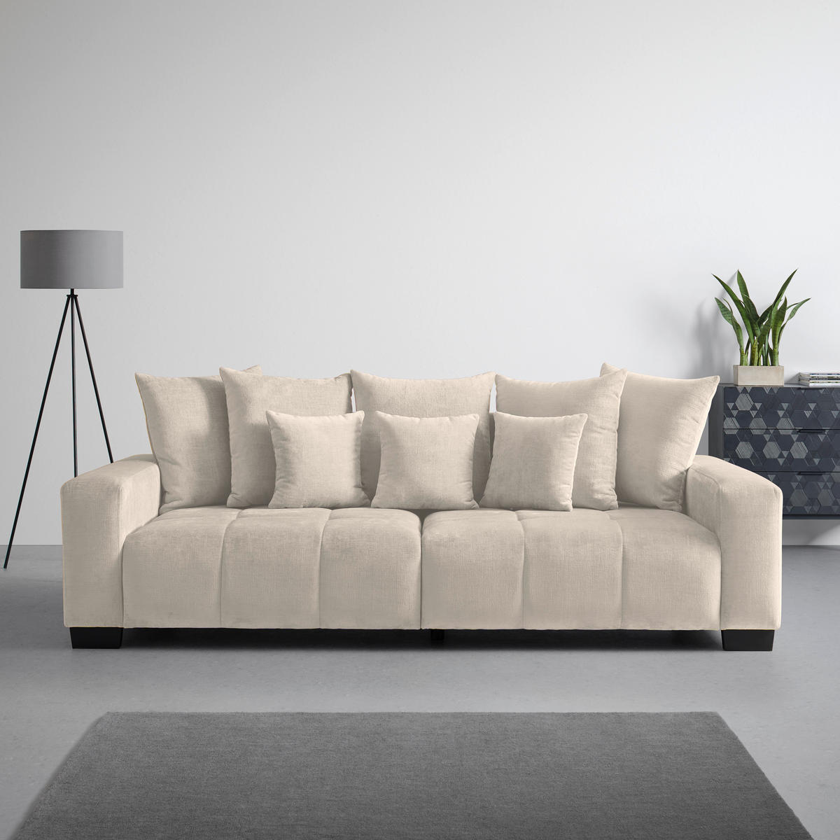 BIG SOFFA i taupe  - svart/taupe, Modern, trä (246/93/124cm) - MID.YOU