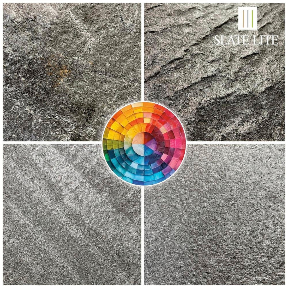 WANDPANEEL Anthrazit, Grau, Schwarz, Dunkelgrau  - Dunkelgrau/Anthrazit, Basics, Kunststoff/Stein (240/120cm)