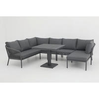 LOUNGEGARNITUR 5-teilig   Aluminium  - Dunkelgrau, Design, Kunststoff/Textil (220/285/150cm) - Ambia Garden