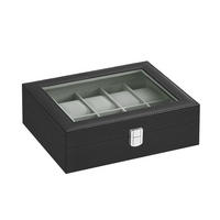 UHRENBOX - Schwarz, Basics, Glas/Holzwerkstoff (25,5/7,8/20,2cm)