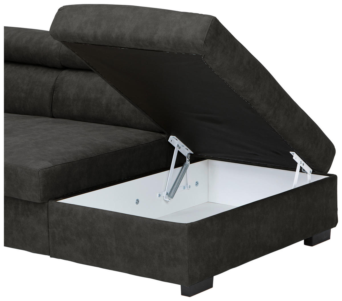 ECKSOFA in Lederlook Anthrazit  263/230 cm  - Anthrazit/Schwarz, MODERN, Kunststoff/Textil (263/230cm) - Hom`in