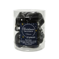 Ornamente Brad De Crăciun - negru, Basics, sticlă (2,00/4,50/4,00cm) - X-Mas