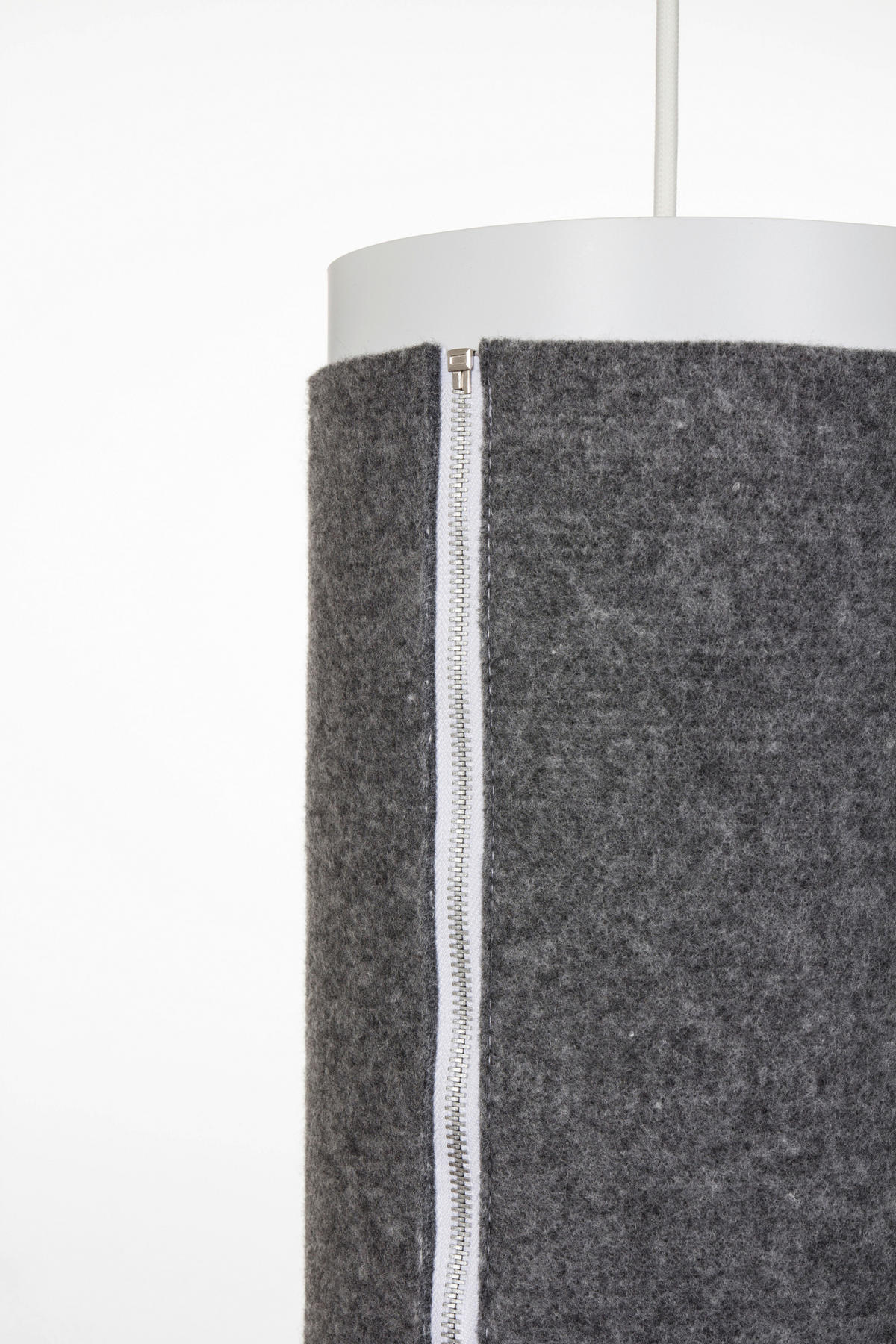 ZÁVESNÉ SVIETIDLO, 15,5/15,5/40,6 cm  - sivá, Basics, textil/plast (15,5/15,5/40,6cm) - MID.YOU