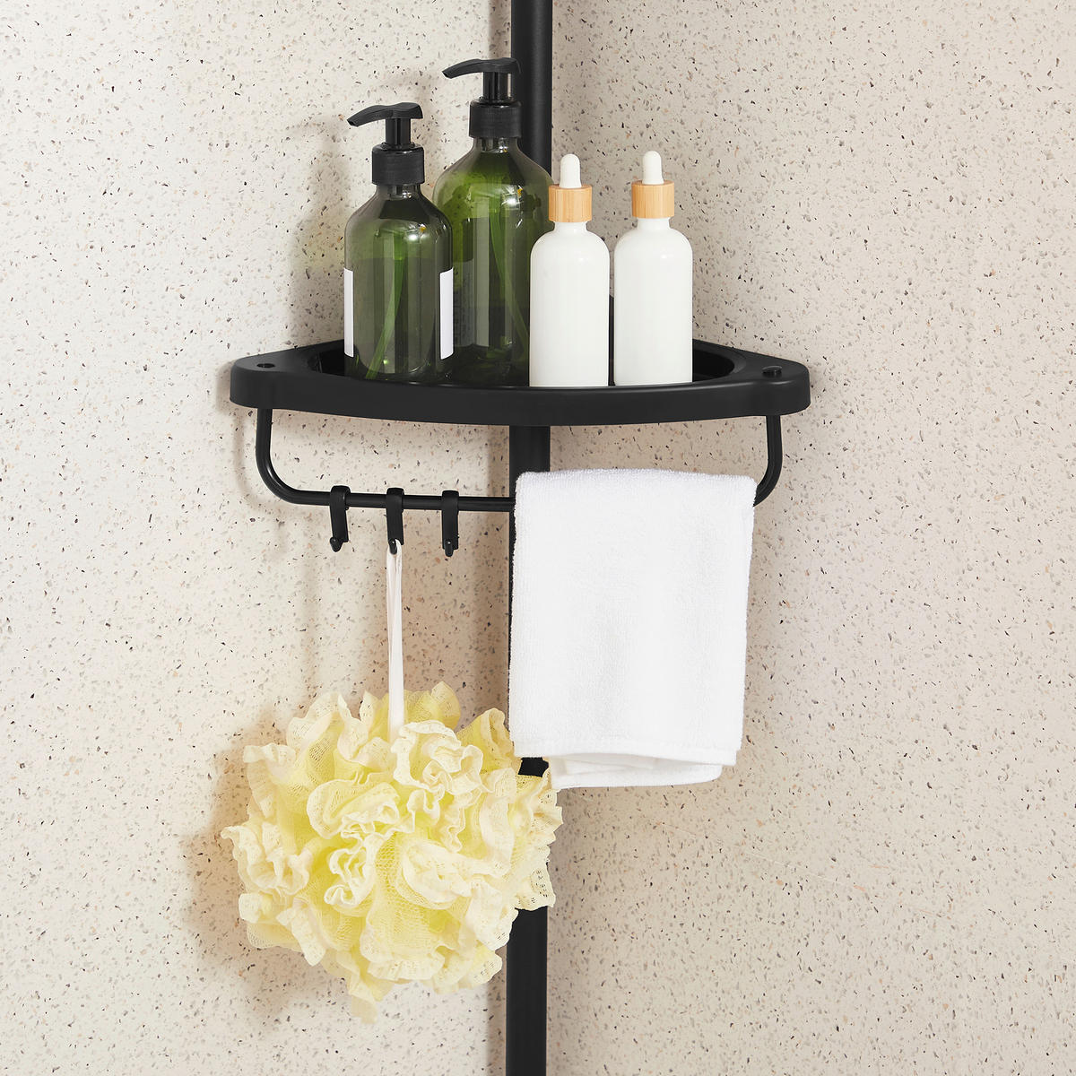REGÁL DO SPRCHY - černá, Basics, kov/plast (35/85-305/25cm)