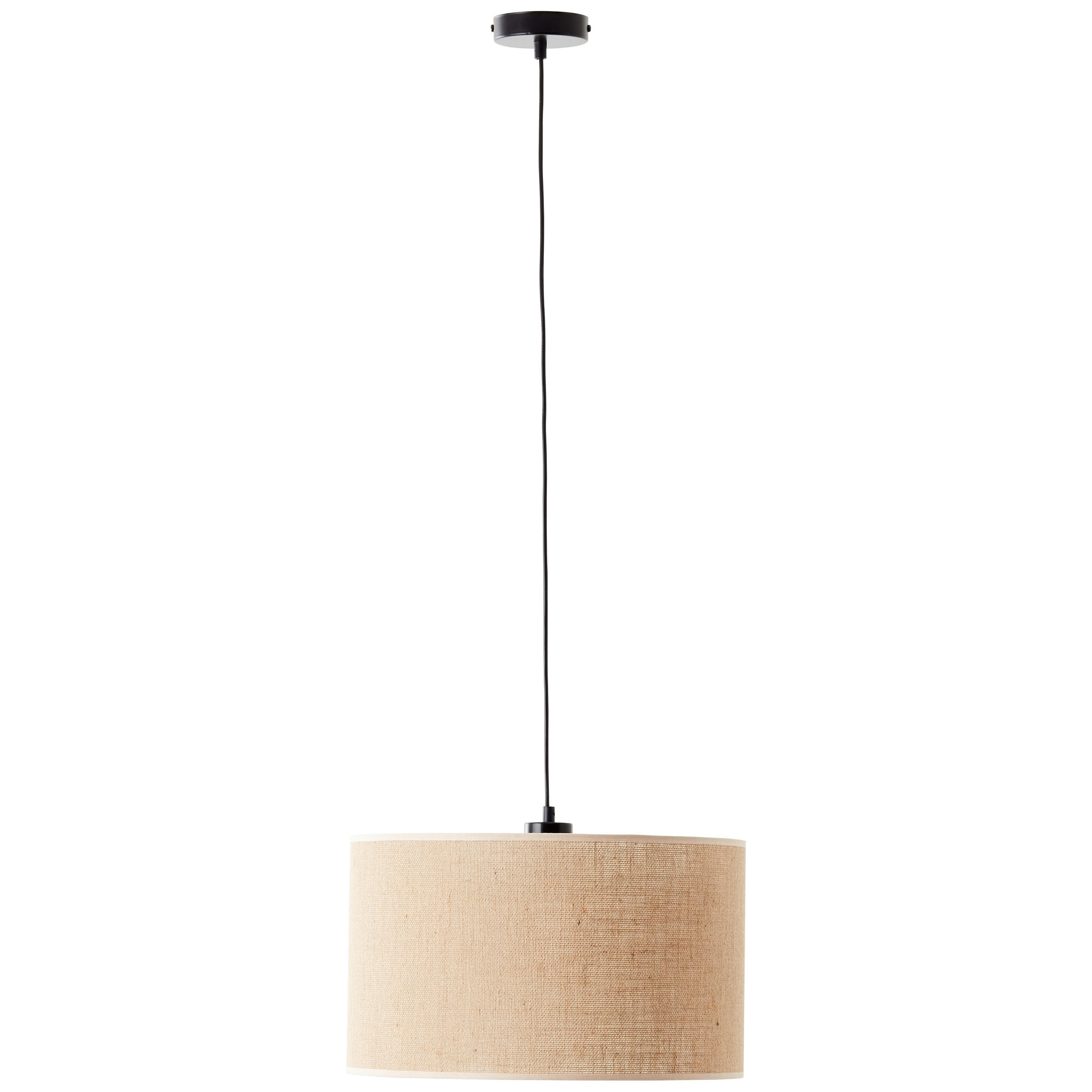 HÄNGELEUCHTE 40/117 cm   - Beige/Schwarz, Trend, Textil/Metall (40/117cm) - Brilliant