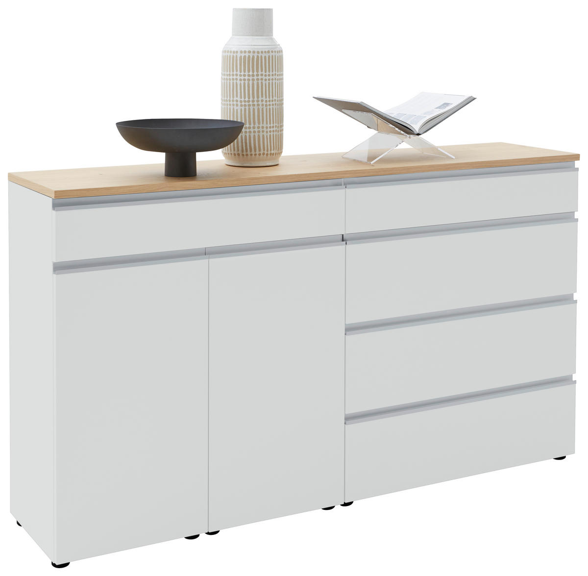 SIDEBOARD  in 180/102/41 cm  - Eichefarben/Silberfarben, Design, Holz/Holzwerkstoff (180/102/41cm) - Dieter Knoll