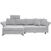 ECKSOFA in Chenille Grau  - Schwarz/Grau, Konventionell, Textil/Metall (291/153cm) - Hom`in