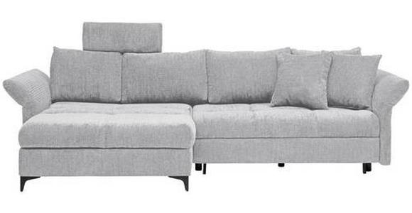 ECKSOFA in Chenille Grau  - Schwarz/Grau, KONVENTIONELL, Textil/Metall (291/153cm) - Hom`in