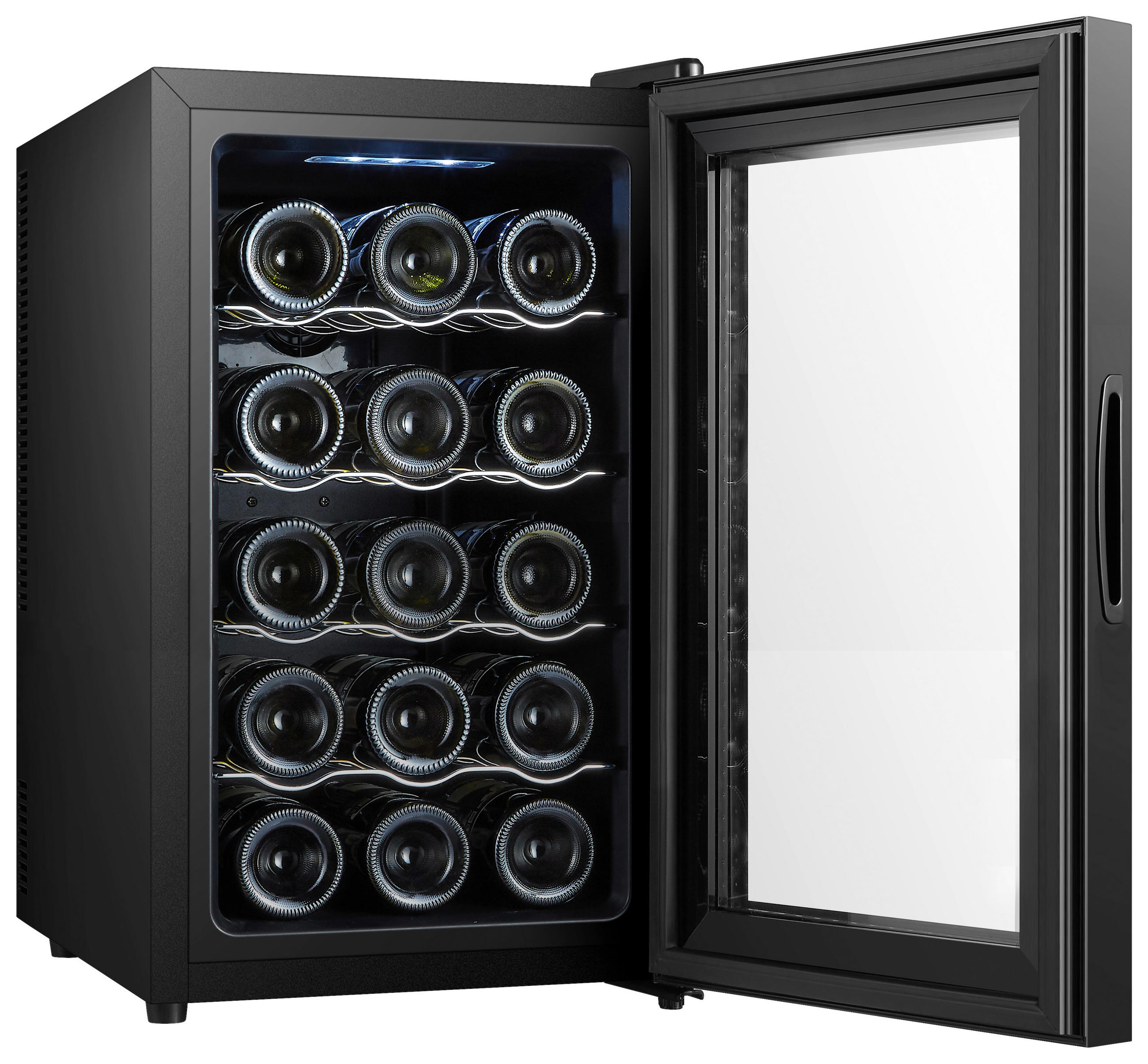 WEINKÜHLSCHRANK - Schwarz, KONVENTIONELL, Glas/Kunststoff (34,5/52/64,5cm)
