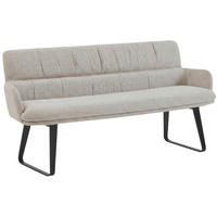 SITZBANK 180/86/68 cm Mikrofaser Naturfarben  - Schwarz/Naturfarben, Design, Textil/Metall (180/86/68cm) - Valdera