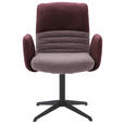 ARMLEHNSTUHL  in Stahl Flachgewebe Echtleder pigmentiert  - Rotbraun/Weinrot, Design, Leder/Textil (64/93/69cm) - Dieter Knoll