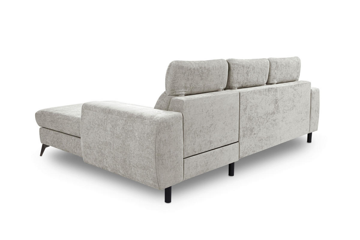 ROHOVÁ SEDAČKA, textil, slonovinová - černá/slonovinová, Basics, kov/textil (264/191cm) - Livetastic