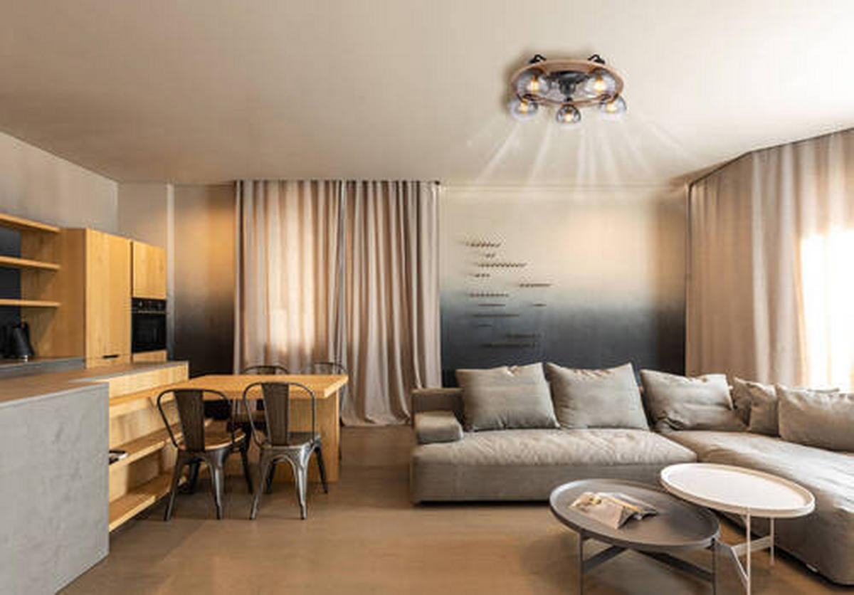 STROPNI VENTILATOR   //// - siva/črna, Design, kovina/umetna masa (55/21,5cm) - Globo