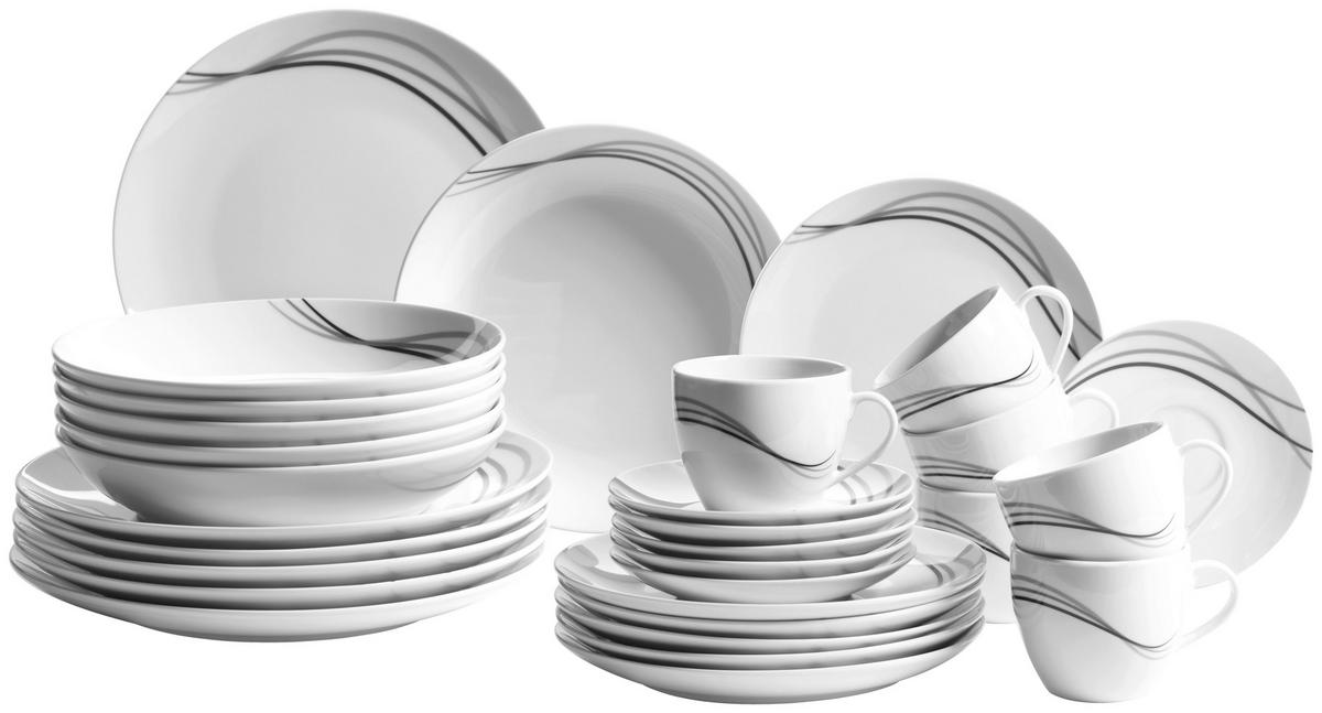 KOMBISERVICE TAJO 30-teilig  - Weiss, Basics, Keramik - Mäser