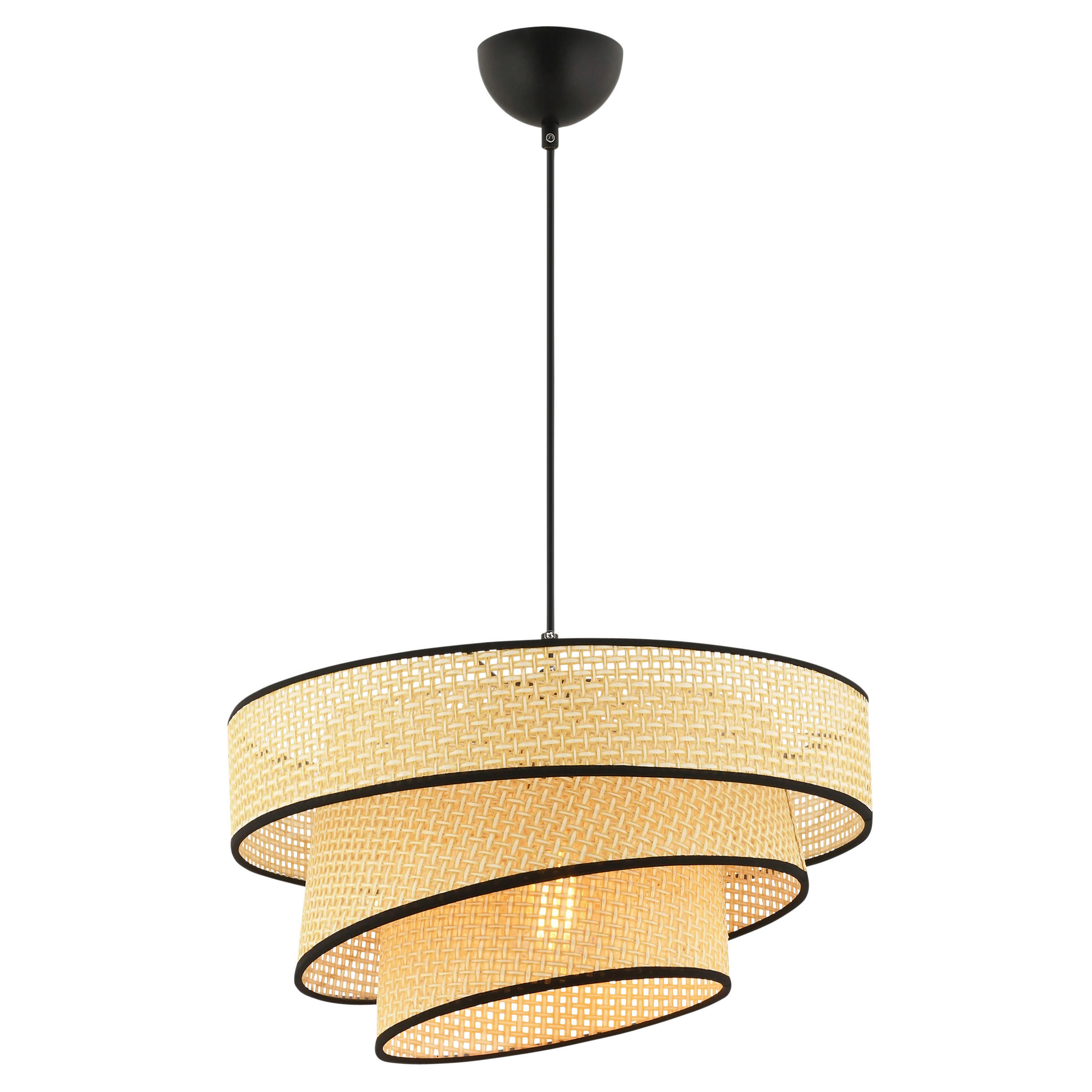 HÄNGELEUCHTE 40/72 cm   - Beige/Schwarz, Design, Textil/Metall (40/72cm) - P & B