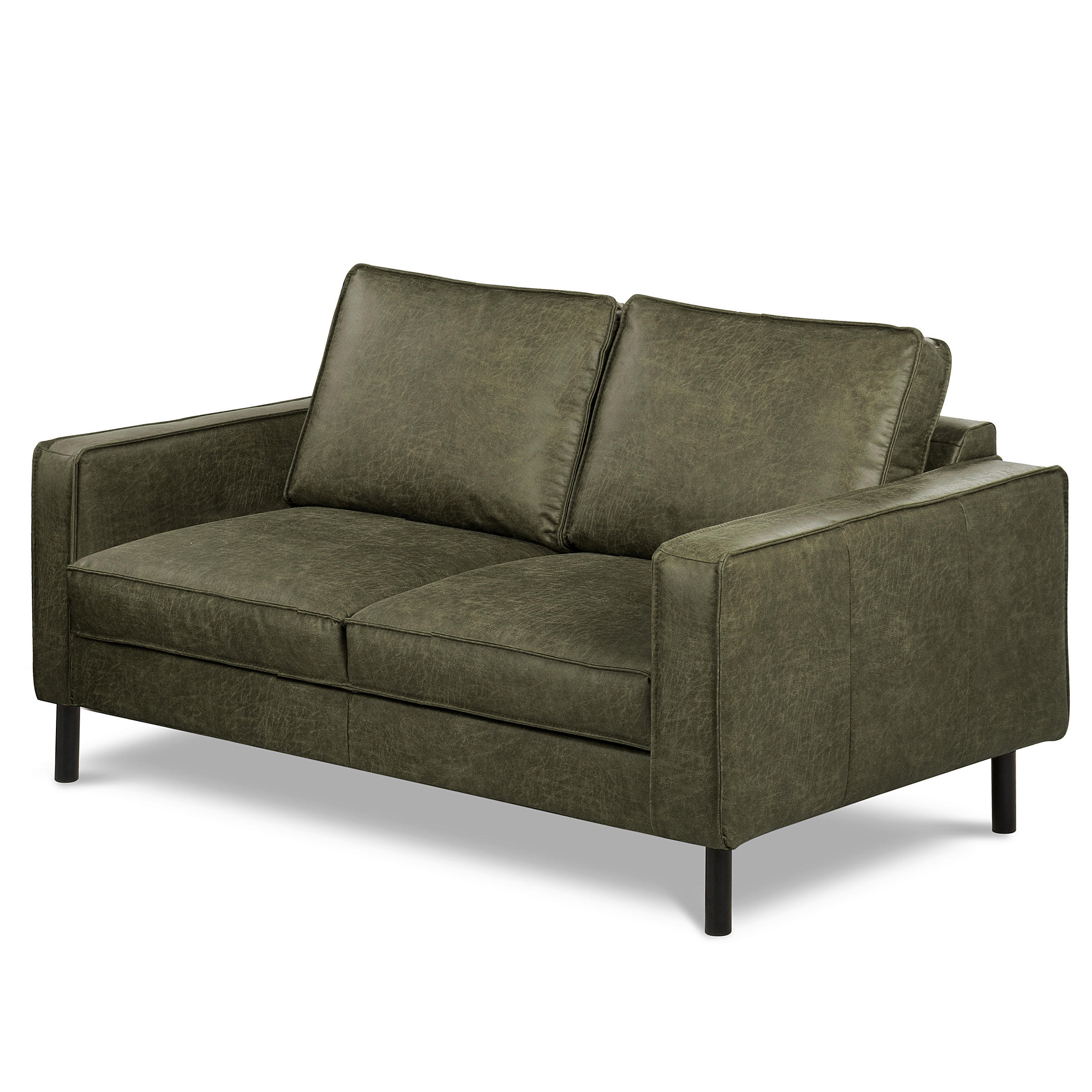 2-SITZER-SOFA Grün Echtleder Lederlook  - Grün, Design, Leder/Textil (148/85/92cm) - Livetastic
