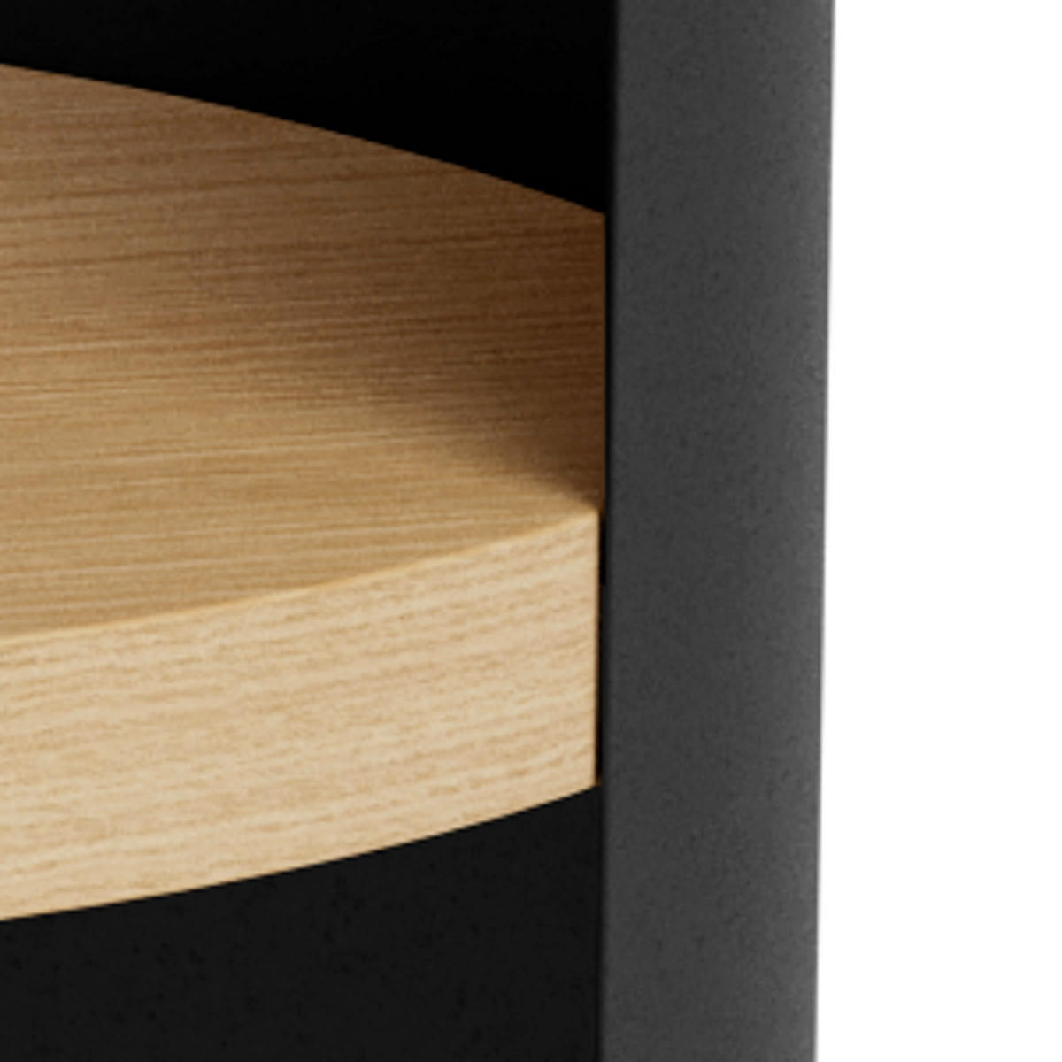 NACHTSCHRANK 40/48/30 cm  - Schwarz/Naturfarben, Holzwerkstoff/Kunststoff (40/48/30cm)