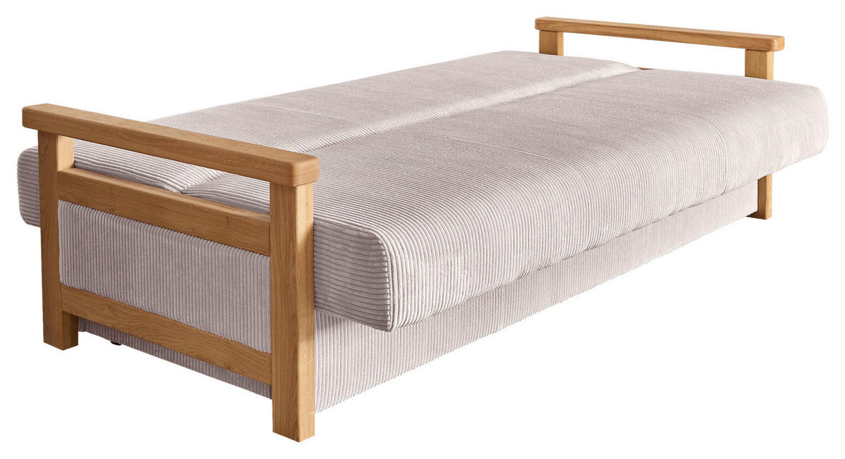 SCHLAFSOFA in Cord Rosa  - Naturfarben/Rosa, Design, Holz/Textil (220/90/90cm) - P & B