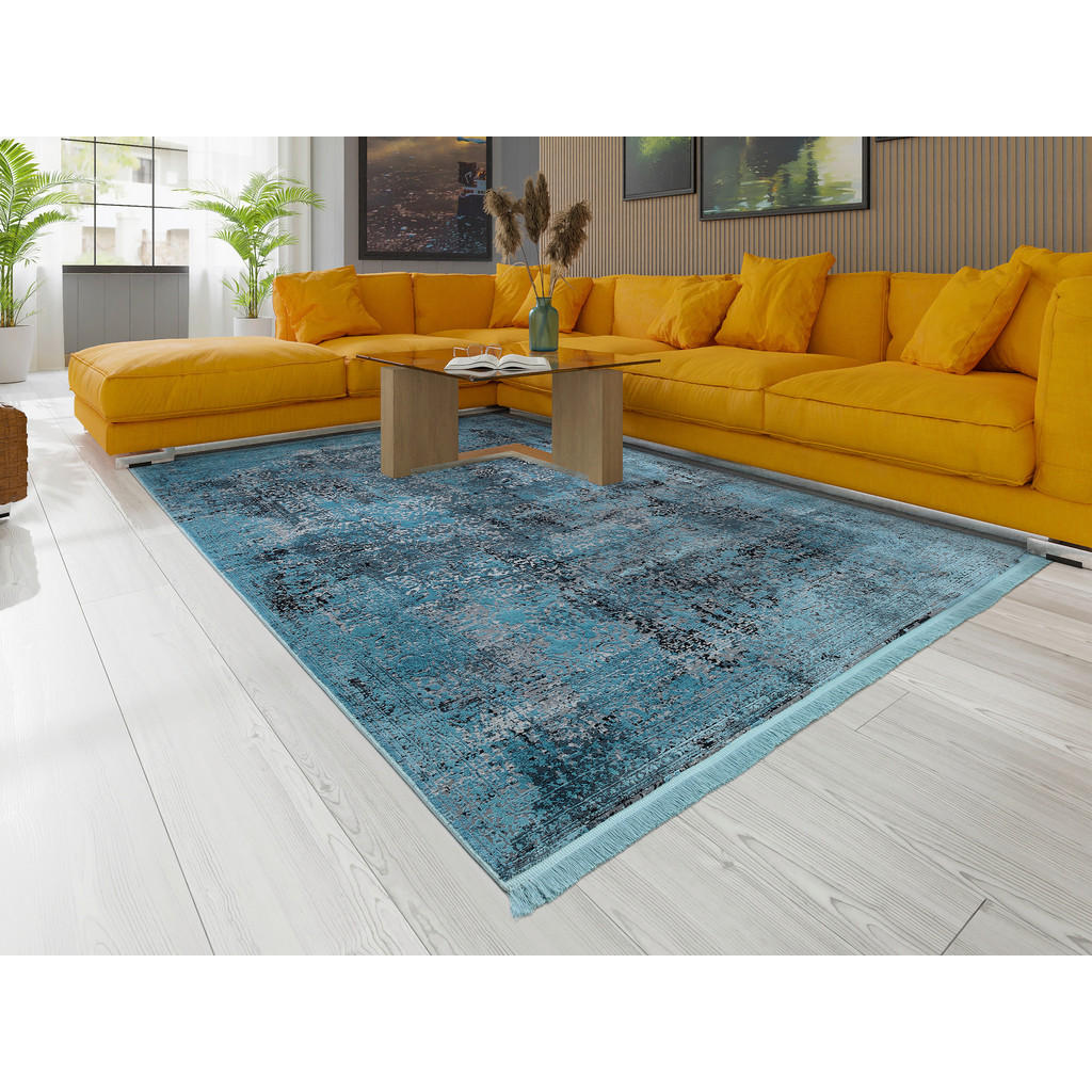Thumbnail - Dieter Knoll Vintage-Teppich, Blau, Textil, Uni, rechteckig, 200x250 cm, Oeko-Tex® Standard 100, für Fußbodenheizung gee...