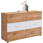 KOMMODE  in 130/83/41 cm  - Eichefarben/Alufarben, Design, Holzwerkstoff/Kunststoff (130/83/41cm) - Carryhome