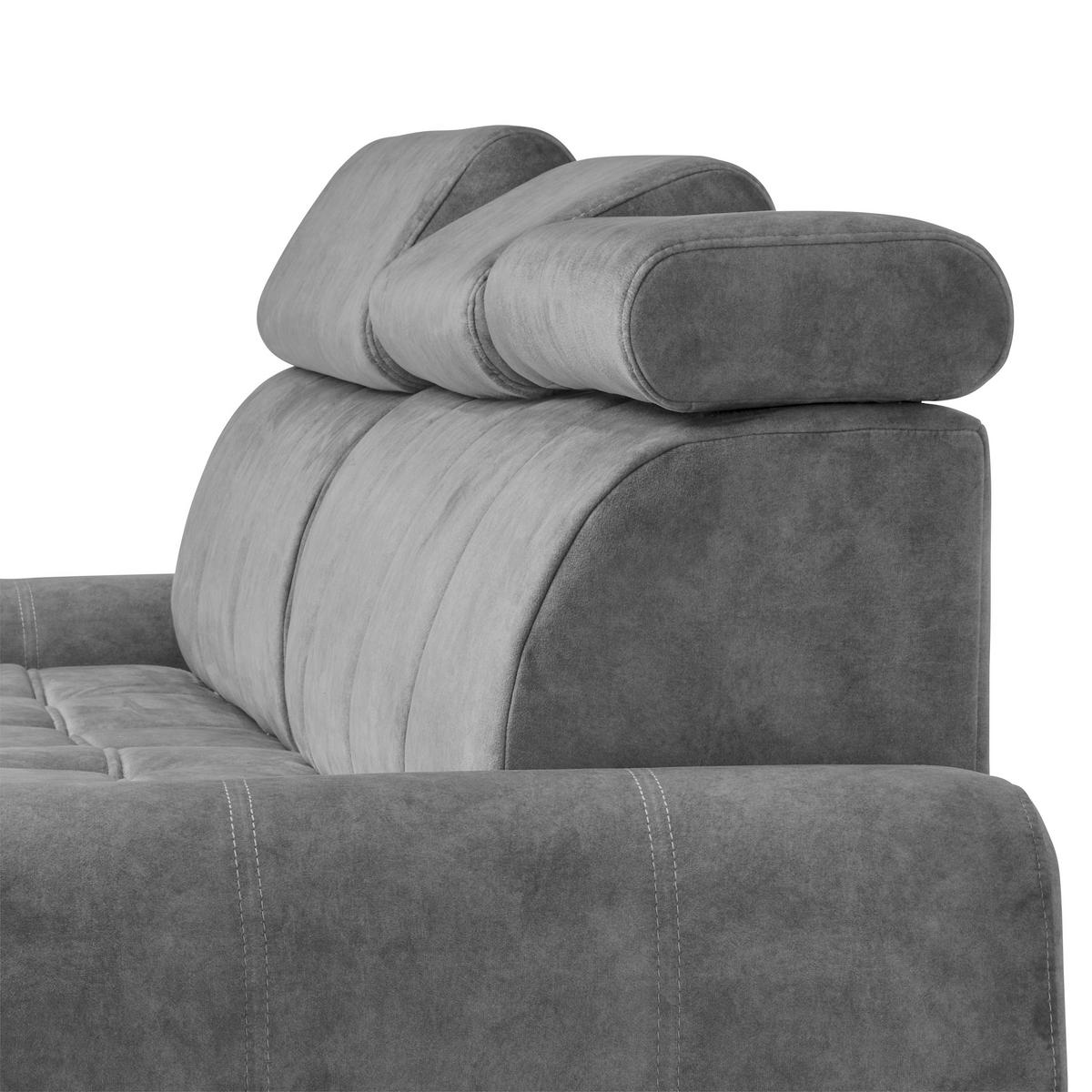 ROHOVÁ SEDAČKA, textil, šedá - šedá/bílá, Design, textil/plast (276/173cm) - Stylife