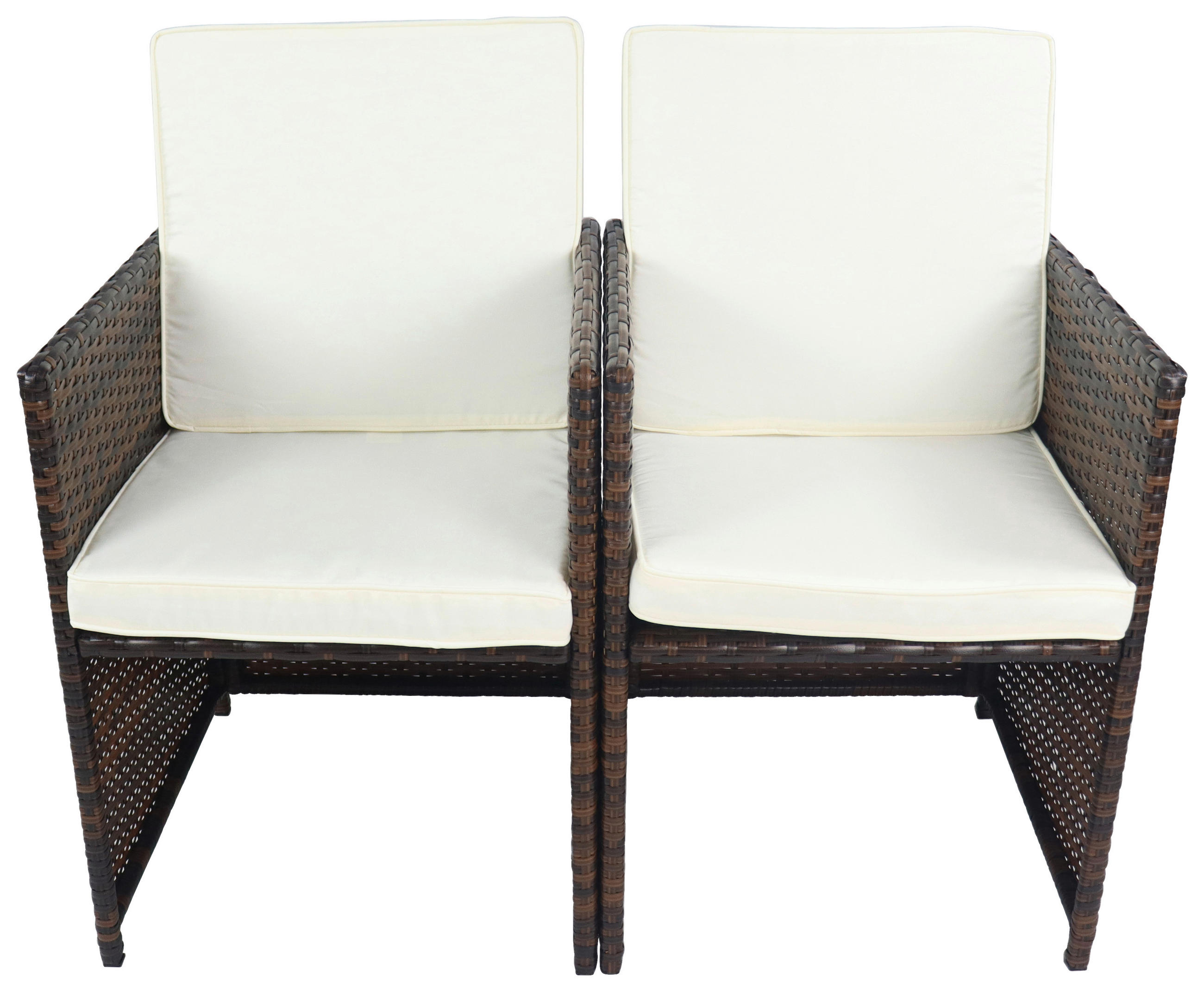 TRÄDGÅRDSSTOLAR SET i metall, plast, textil brun - vit/brun, Modern, metall/textil (53/84/53cm) - Ambia Garden