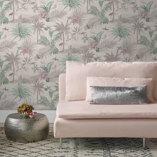 VLIESTAPETE  - Pink/Grau, Basics, Papier/Kunststoff (52/1005cm) - Xora