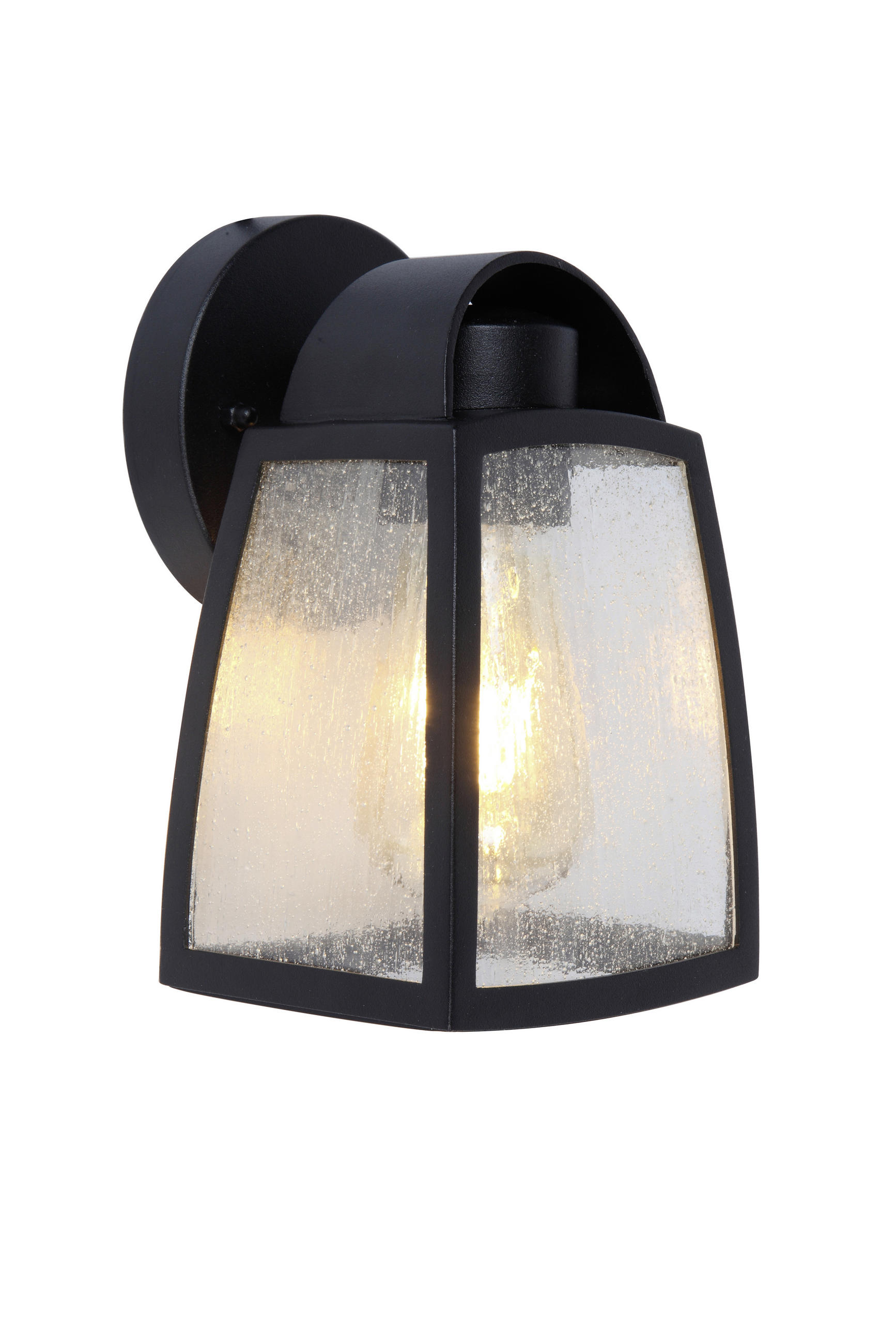 AUßENWANDLEUCHTE KELSEY   - Transparent/Schwarz, Design, Glas/Metall (20/12/12cm)