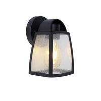 AUßENWANDLEUCHTE KELSEY   - Transparent/Schwarz, Design, Glas/Metall (20/12/12cm)