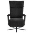 RELAXSESSEL in Textil Anthrazit  - Anthrazit/Schwarz, Design, Textil/Metall (68/117/85cm) - Cantus