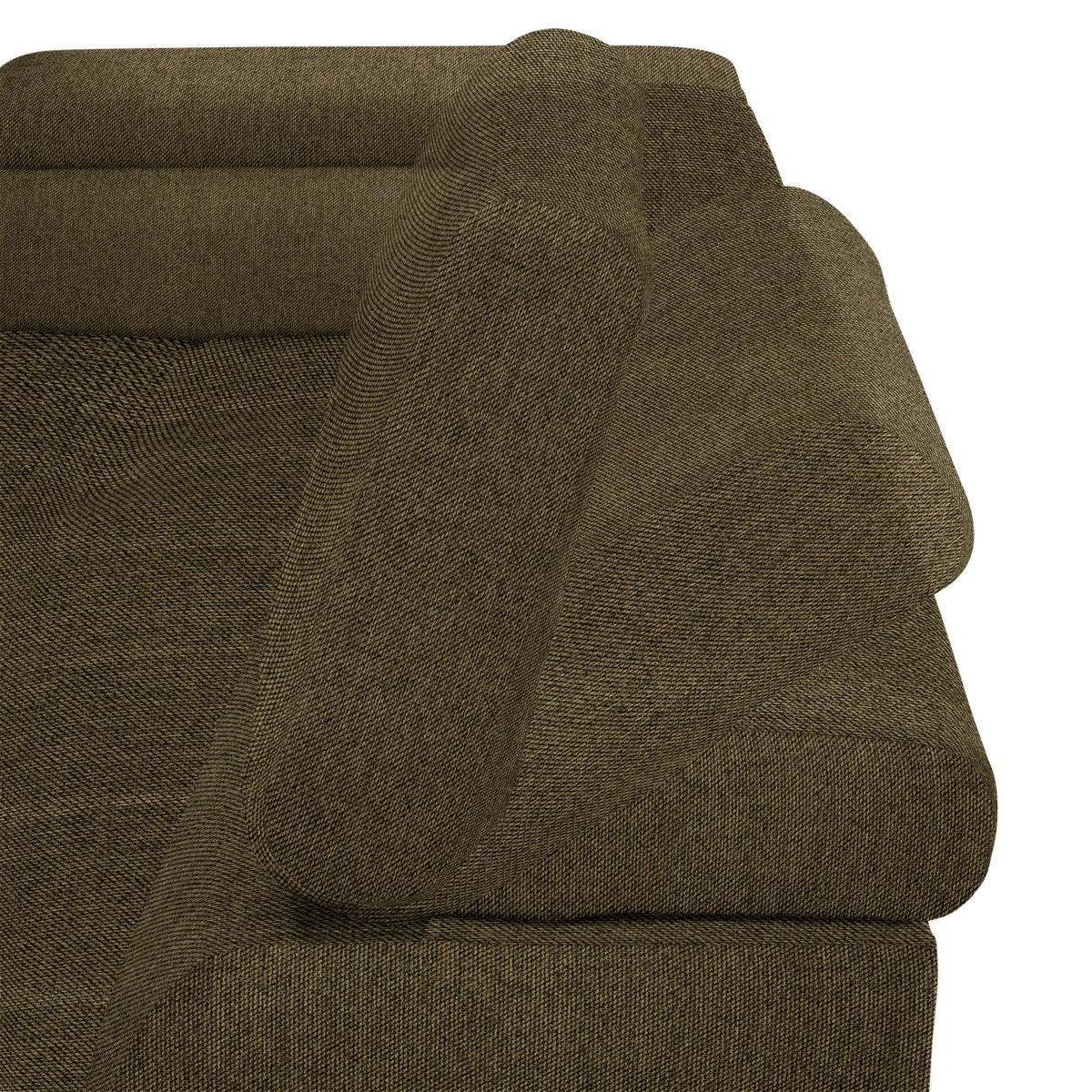 ECKSOFA in Webstoff Olivgrün  177/270 cm  - Schwarz/Olivgrün, Design, Textil/Metall (177/270cm) - Welnova