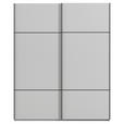SCHWEBETÜRENSCHRANK 162/223/68 cm 2-türig Grau  - Schwarz/Grau, KONVENTIONELL, Holzwerkstoff/Metall (162/223/68cm) - Novel