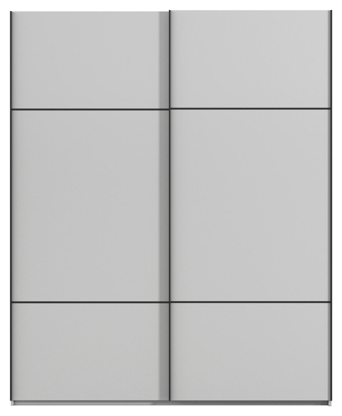 SCHWEBETÜRENSCHRANK in Grau  - Schwarz/Grau, Konventionell, Holzwerkstoff/Metall (162/223/68cm) - Novel