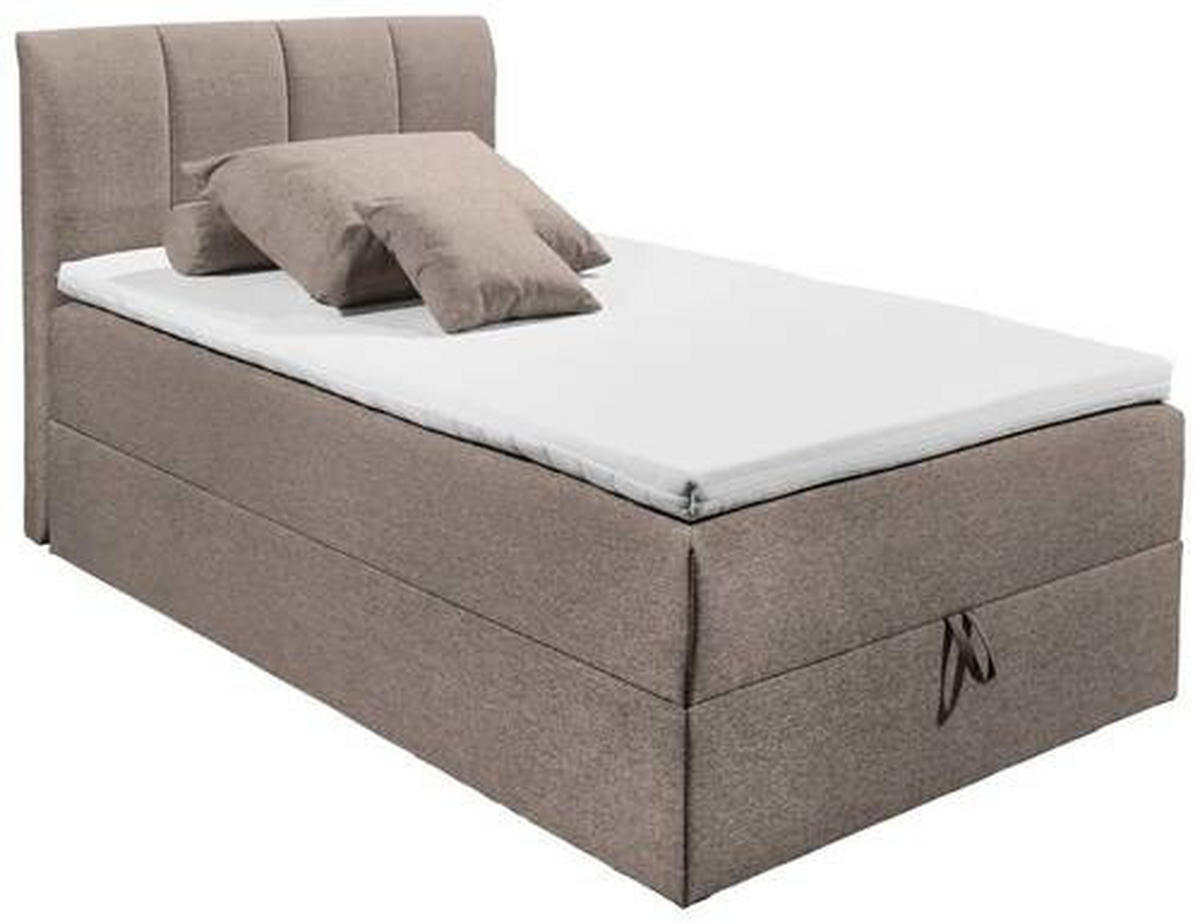 BOXSPRINGBETT 120/200 cm  in Schlammfarben  - Schlammfarben/Schwarz, Basics, Kunststoff/Textil (120/200cm) - MID.YOU