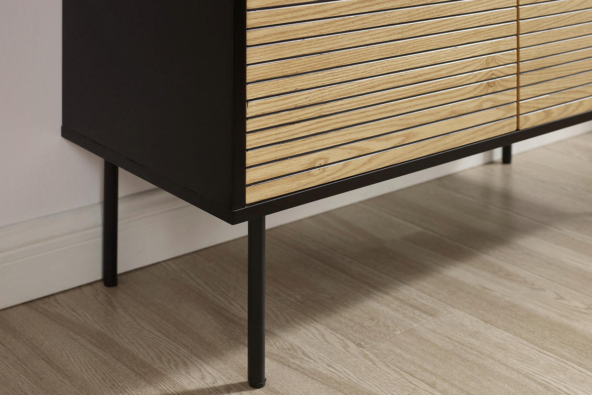 HIGHBOARD  in 100/155/40 cm  - Eichefarben/Schwarz, Design, Holz/Holzwerkstoff (100/155/40cm) - Livetastic