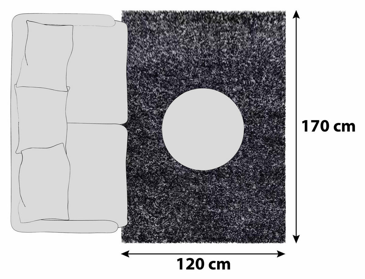 HOCHFLORTEPPICH 120/170 cm Enjoy 500 Anthrazit  - Anthrazit, KONVENTIONELL, Textil (120/170cm)