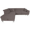 ECKSOFA inkl. Funktionen Anthrazit Cord  - Anthrazit/Silberfarben, Design, Textil/Metall (226/257cm) - Xora