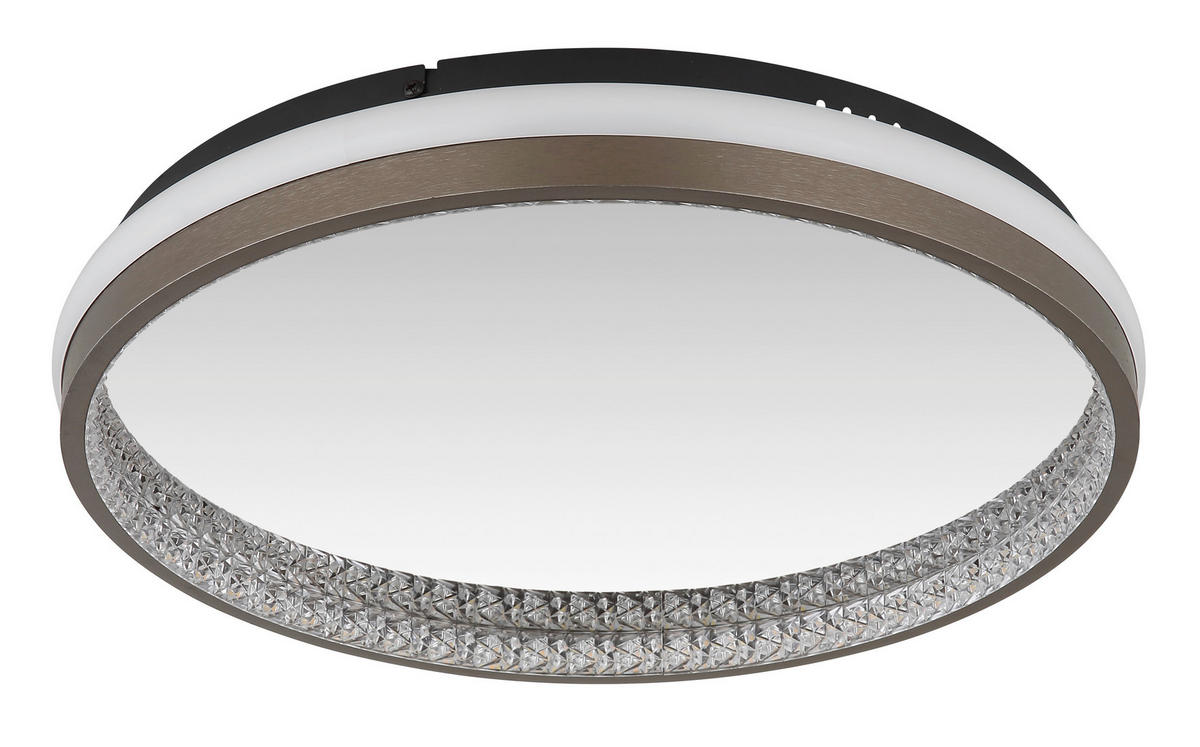 LED-DECKENLEUCHTE DELLA 39,7/6 cm   - Klar/Dunkelgrau, KONVENTIONELL, Kunststoff/Metall (39,7/6cm) - Globo