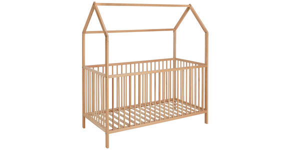 GITTERBETT EMMA 144/75/161 cm - Buchefarben, Trend, Holz (144/75/161cm) - My Baby Lou