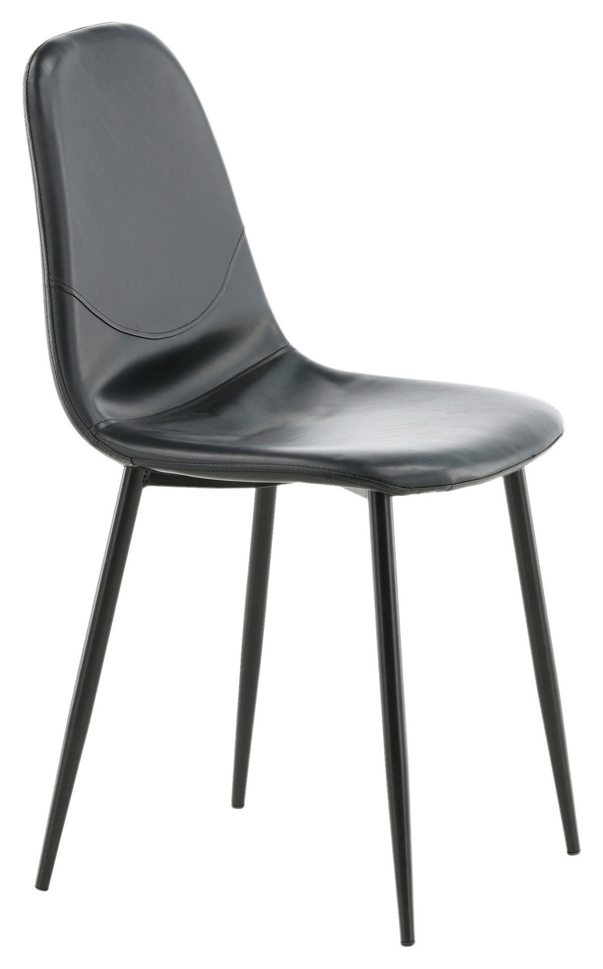 STOLSET 2 styck stål läderimitation (vegan)  - svart, Design, metall/textil (43,5/85,3/43cm) - Livetastic