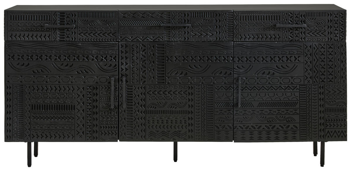 SIDEBOARD  170/80/40 cm 3 Schublade(n)  - Schwarz, LIFESTYLE, Holz/Metall (170/80/40cm) - Landscape