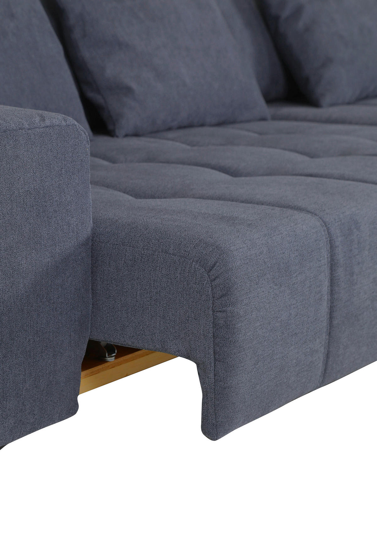 ECKSOFA in Flachgewebe Dunkelgrau  - Dunkelgrau/Schwarz, Konventionell, Textil/Metall (300/205cm) - MID.YOU
